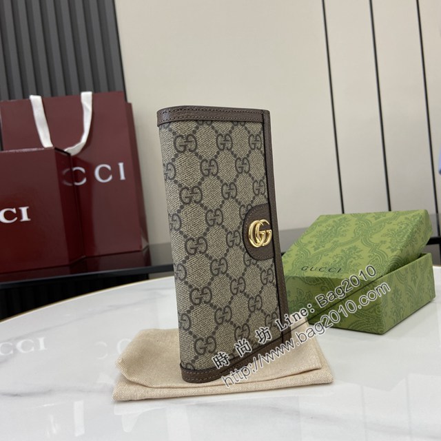 Gucci專櫃古馳最新款Ophidia系列GG長款錢包男士錢夾 jh2830型號：791746